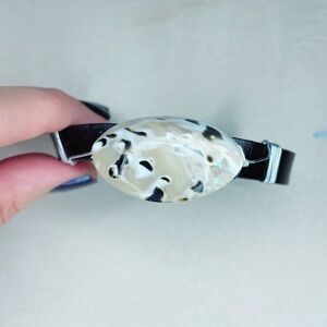 4367. Brown Faux Leather Bracelet with Shell Accent